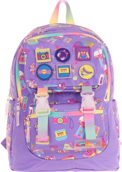 Kids Kız Çocuk Armalı Hobi Desenli Ilkokul Okul Sırt Çantası (Dört Bölmeli) - Mor - L5238 fiyatları