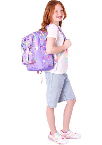 Kids Kız Çocuk Armalı Hobi Desenli Ilkokul Okul Sırt Çantası (Dört Bölmeli) - Mor - L5238 indirimleri