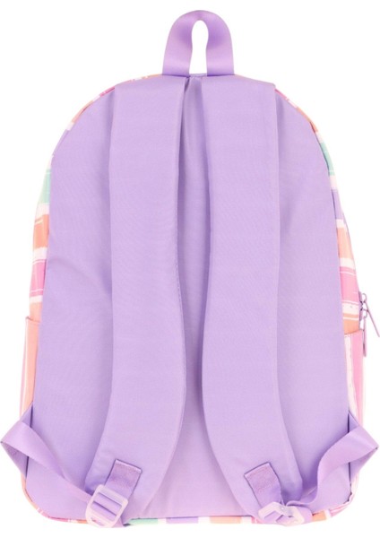 Rainbow Kız Çocuk Üç Bölmeli Ilkokul ve Ortaokul Çantası - Mor Çok Renkli Çizgili - K1801 modelleri