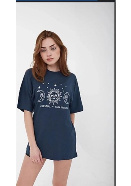 Oversize T-Shirt Baskılı Laci Renk