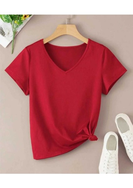 Oversize T-Shirt Baskılı Kırmızı Renk fiyatları