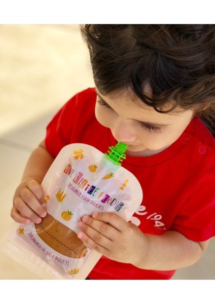 Yıkanabilir Gıda Poşeti 150 ml 5'li Set – BPA, PVC ve Fitalat İçermez, Kolay Temizlenir, 6 Ay Üzeri Bebekler İçin fırsatları