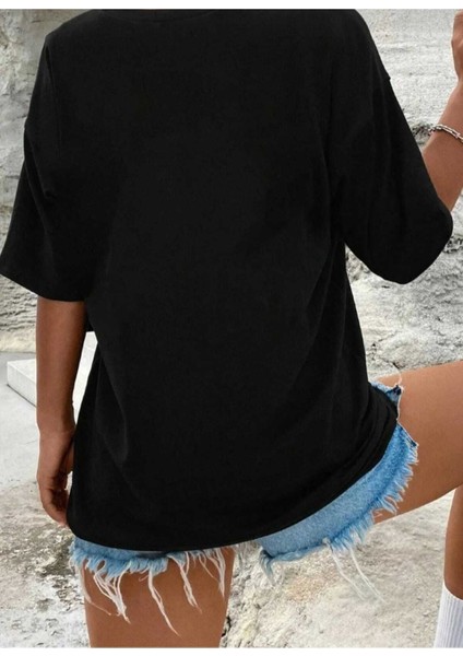 Oversize T-Shirt Baskılı Siyah Renk fiyatları