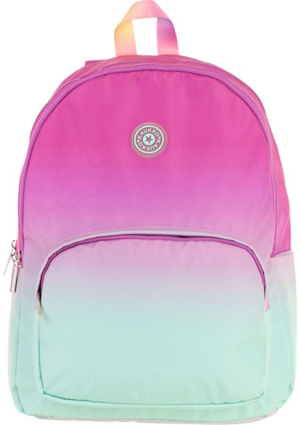 Rainbow Kız Çocuk Üç Bölmeli Ilkokul ve Ortaokul Çantası - Pembe Yeşil Renk Geçişli - K1798 fiyatları
