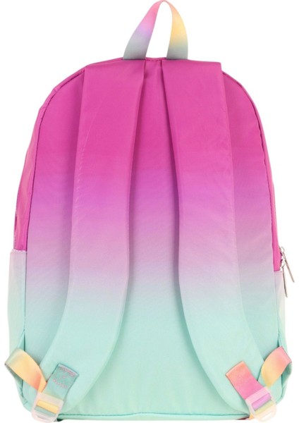 Rainbow Kız Çocuk Üç Bölmeli Ilkokul ve Ortaokul Çantası - Pembe Yeşil Renk Geçişli - K1798 modelleri
