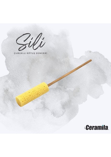 Sili 3024 Çubuklu Rötuş Süngeri Ø30*90MM Uzun Çubuk 27cm