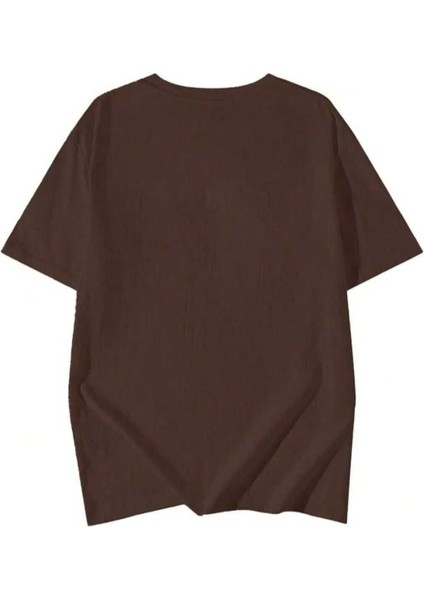 Oversize T-Shirt Baskılı Kahverengi Renk fiyatları