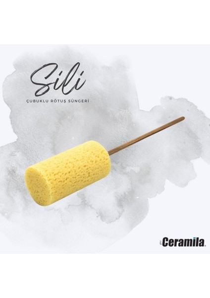 Sili 3026 Çubuklu Seramik Rötuş Süngeri Ø54X90MM Uzun