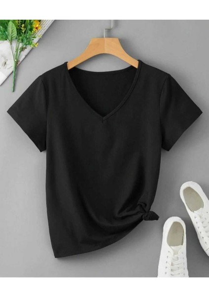 Oversize T-Shirt Baskılı Siyah Renk