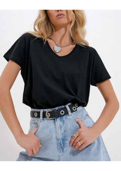 Oversize T-Shirt Baskılı Siyah Renk fiyatları