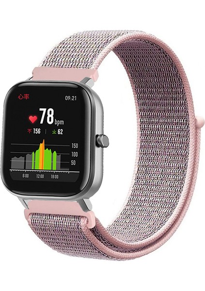 Amazfit Gts / Gts 2 Akıllı Saat Uyumlu Spor Kumaş Desenli Cırt Cırtlı Kordon Kayış