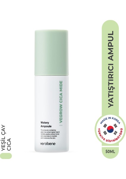 Vegrow Cica Mide Watery Ampoule Nemlendirici Onarıcı Ampul Kore 50ml