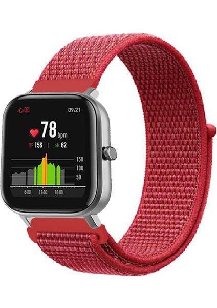 Amazfit Gts / Gts 2 Akıllı Saat Uyumlu Spor Kumaş Desenli Cırt Cırtlı Kordon Kayış