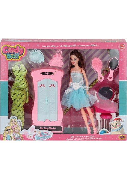 02453 Cindy Doll Dolaplı Makyaj Masalı Bebek -Oydaş Oyuncak