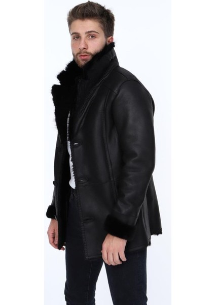 Hakiki Deri Siyah Classico Kürklü Erkek Deri Ceket modelleri