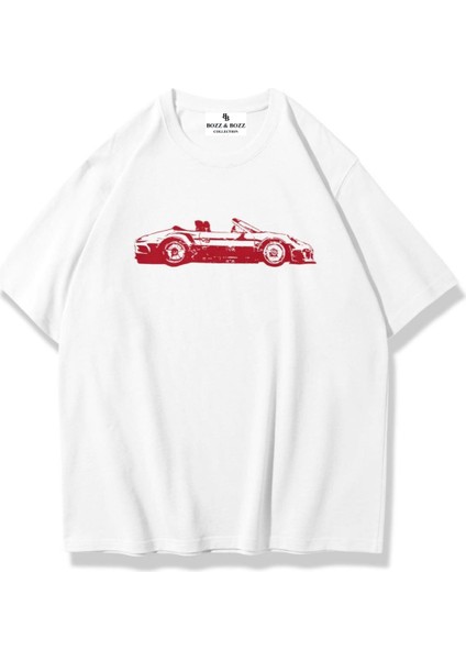 Unisex Oversize Red Cabrio T-Shirt