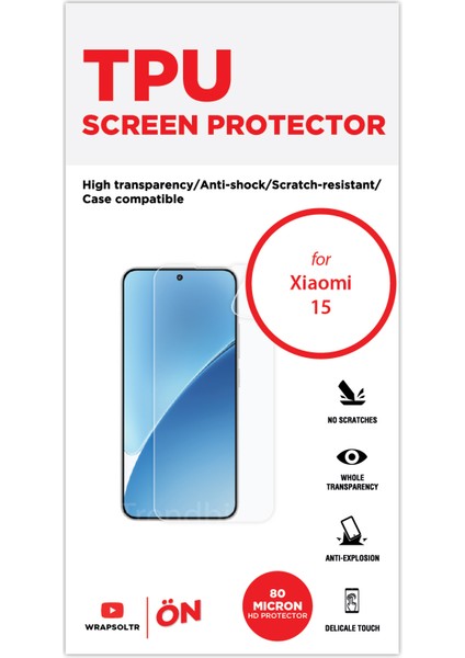 Xiaomi 15 Kırılmaz Ekran Koruyucu Termoplastik Tpu Film fiyatları