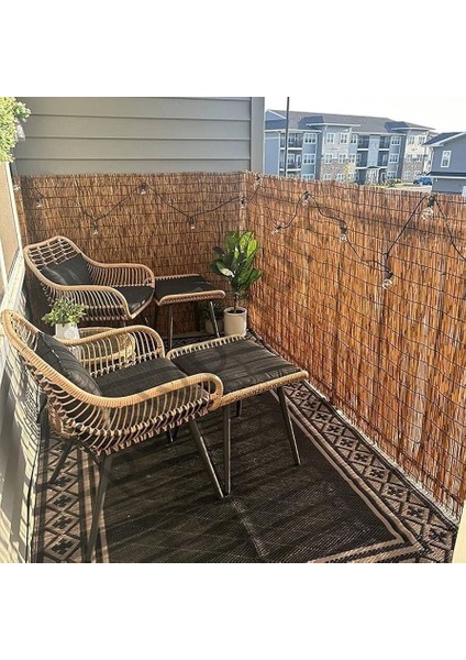 %100 Doğal Bambu Kamış Hasır Bahçe Balkon Çit Gölgelik Gizlilik Çiti 3x5 fırsatları