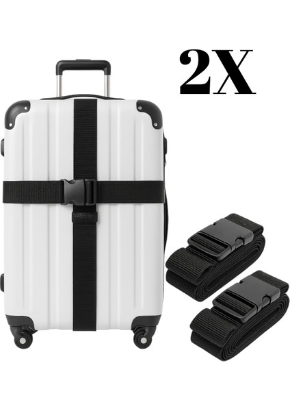 Valiz Kemeri Siyah Kilitli Tokalı Ayarlanabilir 2 Adet
