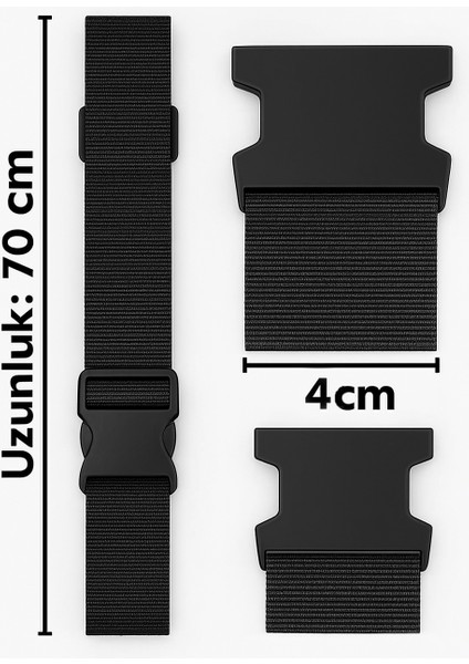 Valiz Kemeri Siyah Kilitli Tokalı Ayarlanabilir 2 Adet fiyatları