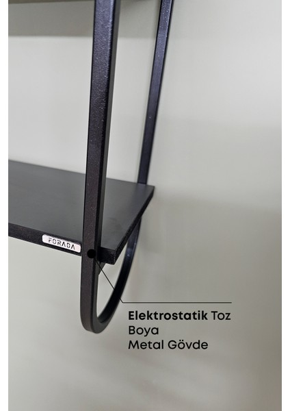 Dekoratif Metal Duvar Rafı (3 Raflı)