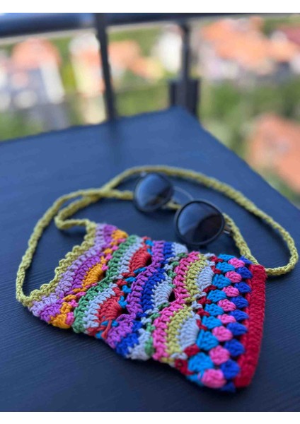 El Örgüsü Renkli Çanta – 11X18 cm | Askı Uzunluğu: 90 cm fırsatları
