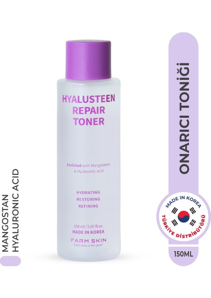 Hyalusteen Repair Toner Onarıcı Bakım Tonik ve Yenileyici Hyaluronic Acid Kore 150ml