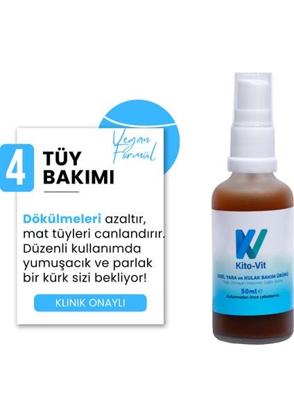 Kedi/köpek Deri, Kulak, Ağız, Yara ve Tüy Bakım Ürünü 50 ml indirimleri