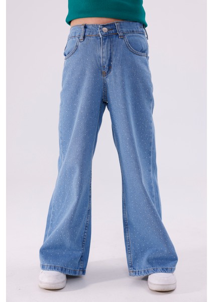 Kız Çocuk Serpme Taşlı Kız Çocuk Kot Pantolon 2208 indirimleri