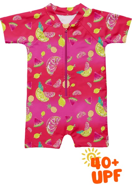Lime Romper Rashguard Upf 40 Korumalı Bebek Mayo