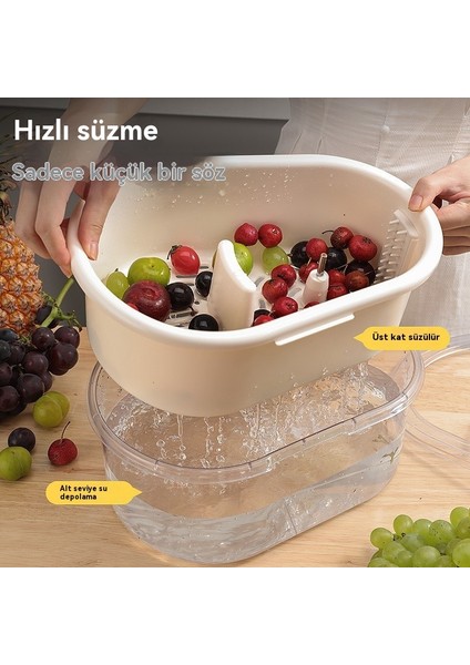 El Krankalı Ev Meyve ve Sebze Malzemeleri Yıkama Makinesi Mutfak Çok Fonksiyonlu Eser Drenaj Sebze Sepeti (Yurt Dışından) fırsatları