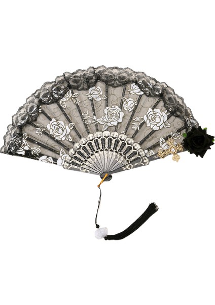 Muhteşem Retro Avrupa Gül Katlanır Fan (Yurt Dışından)