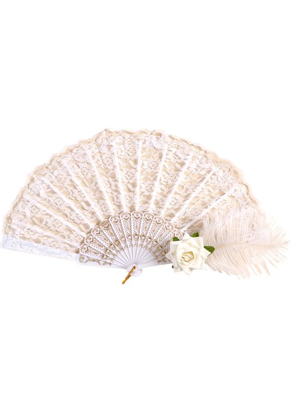 Muhteşem Retro Avrupa Gül Katlanır Fan (Yurt Dışından)