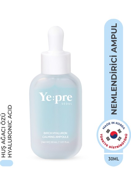 Birch Hyaluron Calming Ampoule Yoğun Nemlendirici Ampul Huş Ağacı Hyaluronic Acid Kore 30ml