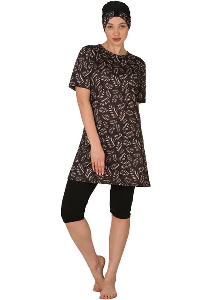 Kısa Kollu Yarı Kapalı Büyük Beden Tesettür Mayo 3454 fiyatları