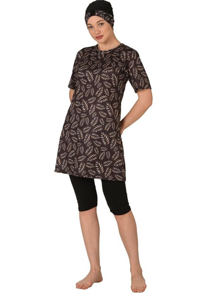 Kısa Kollu Yarı Kapalı Büyük Beden Tesettür Mayo 3454 fırsatları