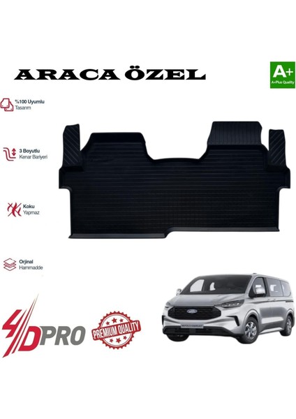 Tourneo Custom Kısa Şase 4d Havuzlu Kavuçuk Paspas 2025 2026 2027