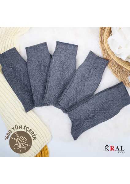 Lüx Kral Erkek ve Kadın Kışlık Termal Etkili (5'li Paket) Lambswool Kuzu Yün Çorap fiyatları