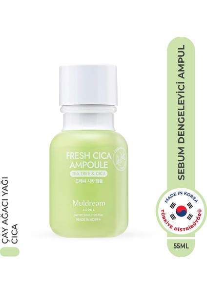 Fresh Cica Ampoule Yağlı ve Hassas Cilt Sebum Dengeleyici Ampul Çay Ağacı Yağı Kore 55ml