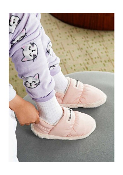 Pink Parachute Child Slipper Çocuk Günlük Ev Pandufu Par-Cpe Pembe