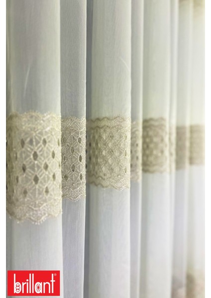 Gold Armür 1/3 Sık Pileli Ütü Istemez Kırışmaz 3 Sıra Işlemeli Armürlü Tül Perde indirimleri