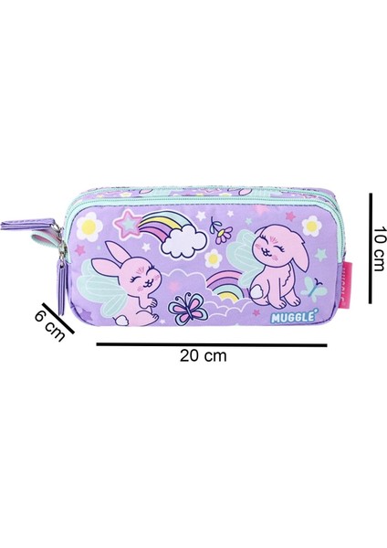 2 Bölmeli Fluffy Bunny Kalemlik Lila (MU-5791)