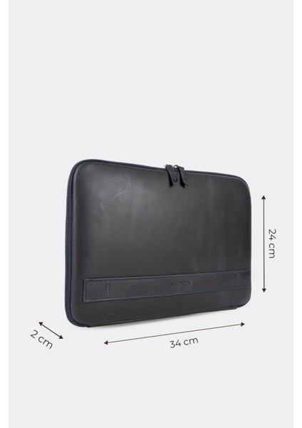 Macbook Air Pro 13 & 14 Inç Hakiki Deri Laptop Kılıfı Lacivert modelleri