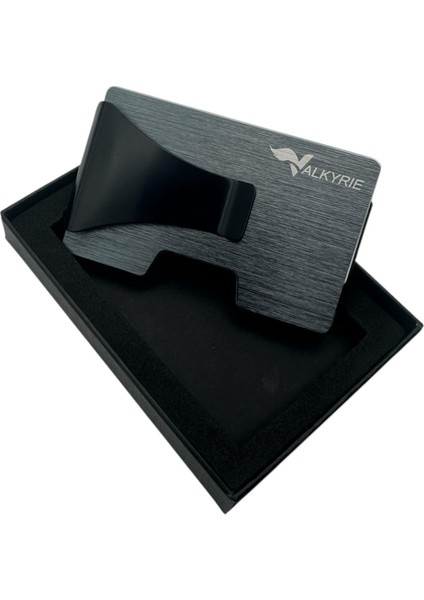 Akıllı Mekanizmalı Metal Kartlık Rfıd Korumalı Şık Dayanıklı 15-25 Kart Kapasiteli Cüzdan Kartlık Antrasit