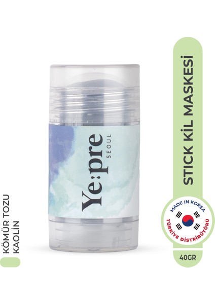 Kaolin Purifying Mud Stick Mask Siyah Nokta Temizleyici Sebum Dengeleyici Kil Maskesi Kore 40g