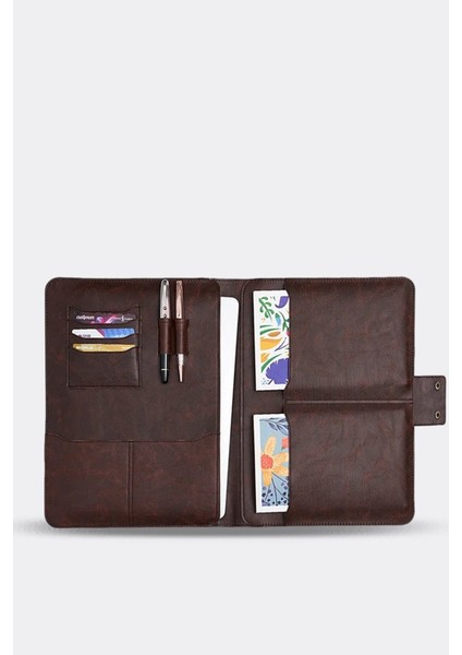 Macbook Air Pro 13-14 Inç Organizer Evrak & Laptop & Tablet Çantası Crazy Kahve