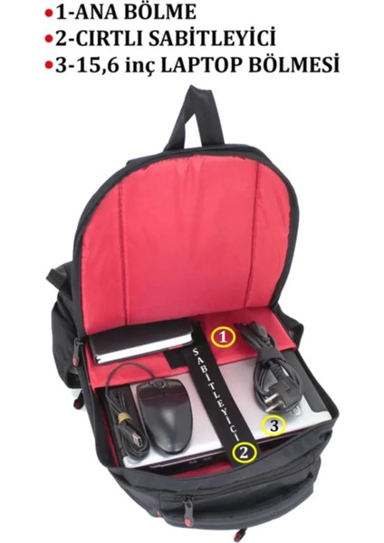 Sırt Çantası Laptop Bölmeli 15.6‘’ inç USB Şarj Girişli Akıllı Siyah indirimleri
