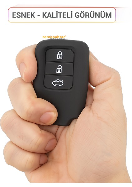 Civic 3 Buton Smart Silikon Anahtar Kılıfı - Siyah fiyatları