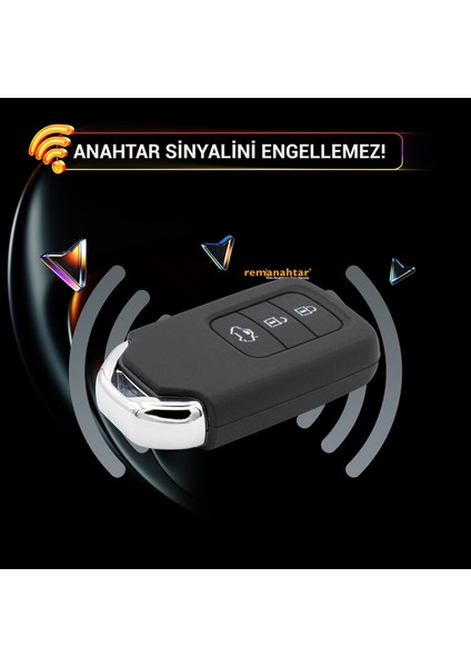 Civic 3 Buton Smart Silikon Anahtar Kılıfı - Siyah fırsatları