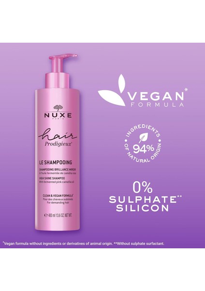 Asfstore Nuxe Hair Prodigieux Le Shampooing Yoğun Parlaklık Veren Şampuan 400 ml 2 Adet